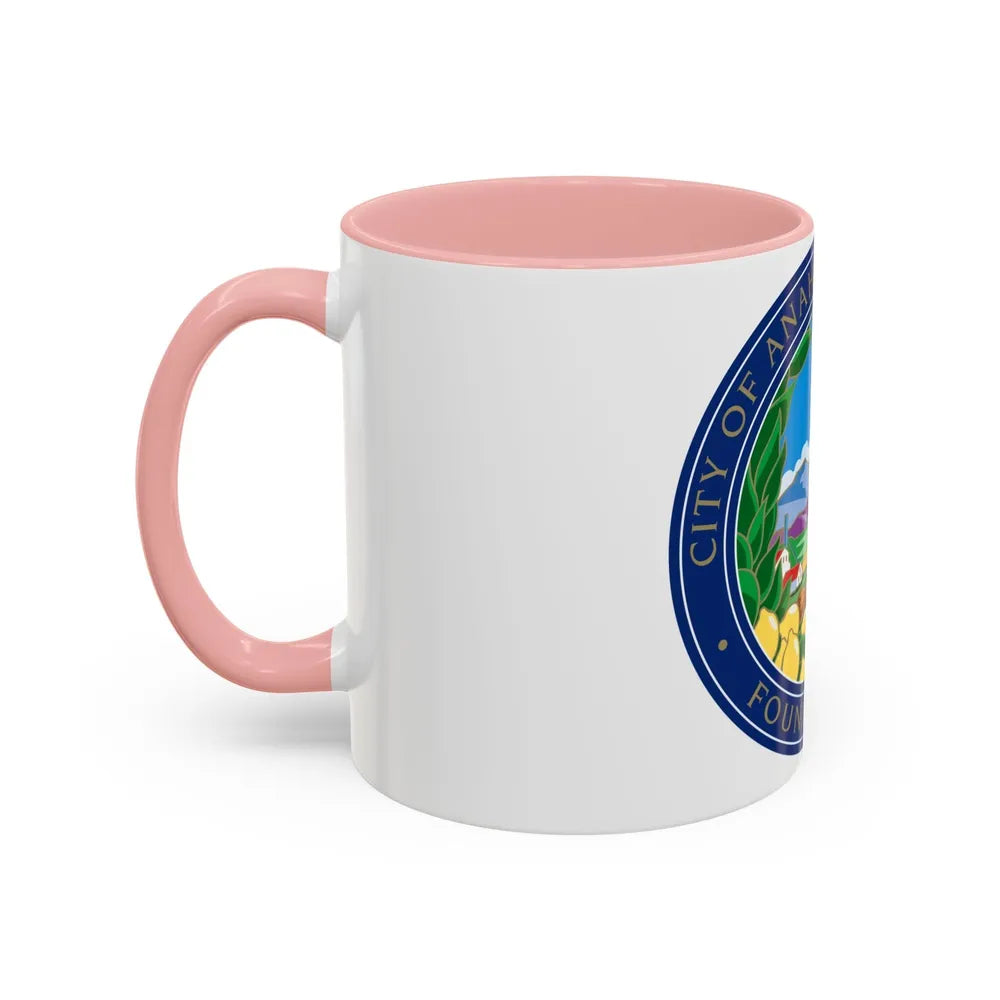 Seal of Anaheim California - Accent Coffee Mug-Go Mug Yourself