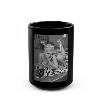 Kim Novak #290 (Vintage Female Icon) Black Coffee Mug-15oz-Go Mug Yourself