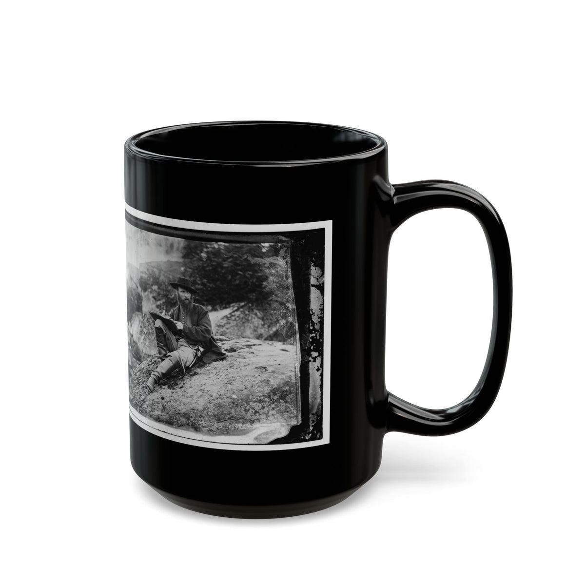 Gettysburg, Pa. Alfred R. Waud, Artist Of Harper's Weekly, Sketching On Battlefield (U.S. Civil War) Black Coffee Mug