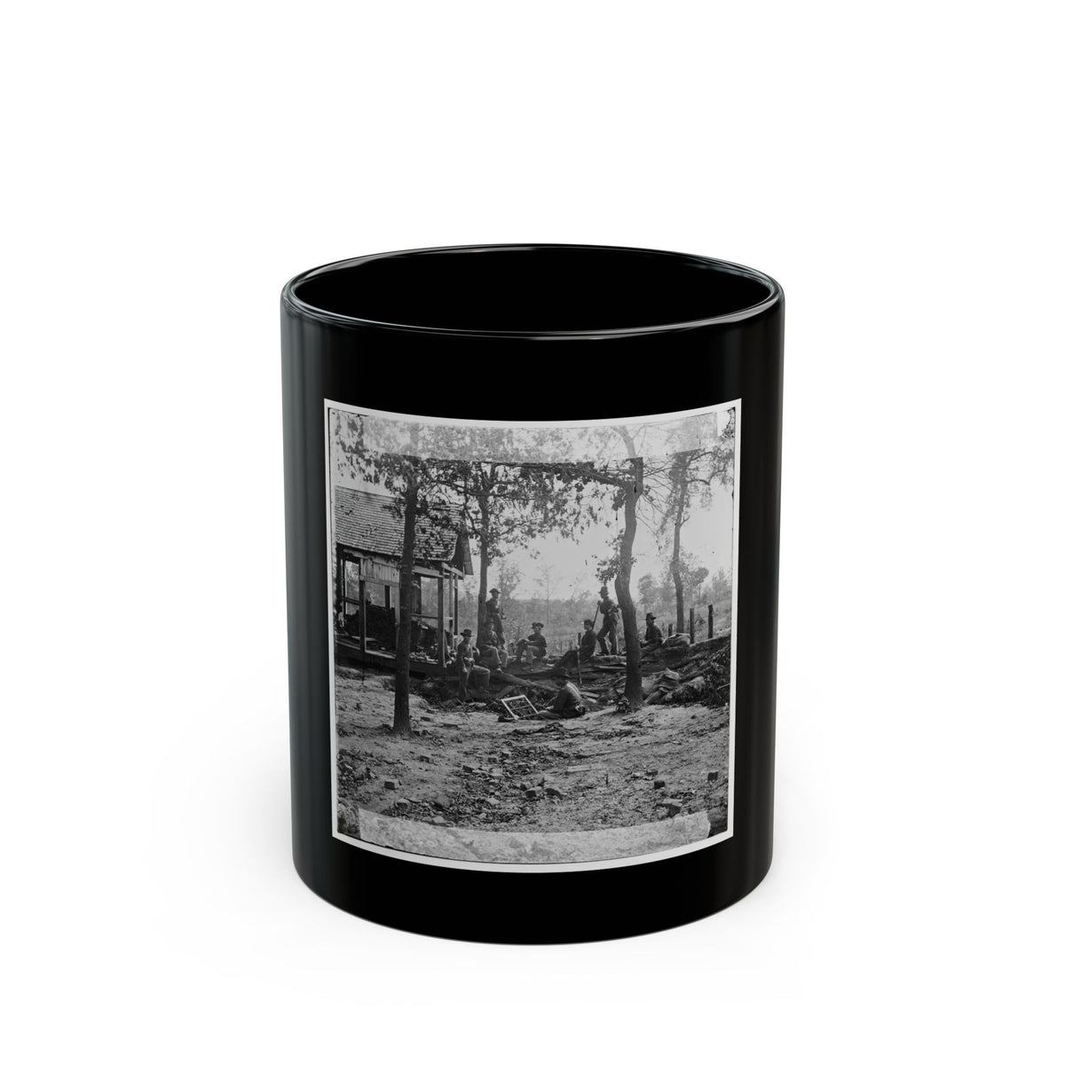 Atlanta, Ga., Vicinity. Federal Pickets Before The City (U.S. Civil War) Black Coffee Mug
