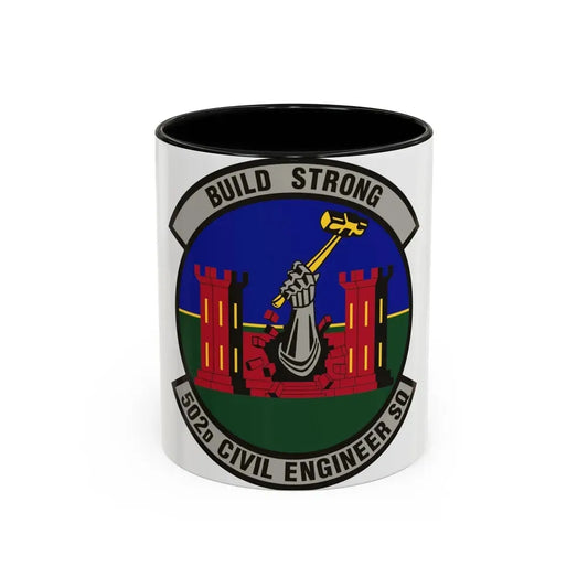 502d Civil Engineer Squadron (U.S. Air Force) Accent Coffee Mug 11oz Black - Go Mug Yourself
