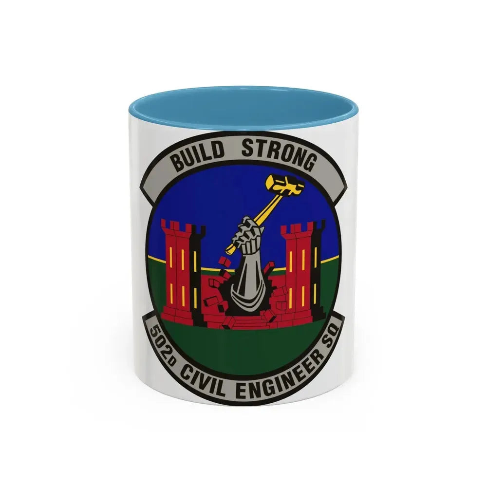 502d Civil Engineer Squadron (U.S. Air Force) Accent Coffee Mug 11oz Light Blue - Go Mug Yourself