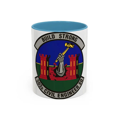 502d Civil Engineer Squadron (U.S. Air Force) Accent Coffee Mug 11oz Light Blue - Go Mug Yourself