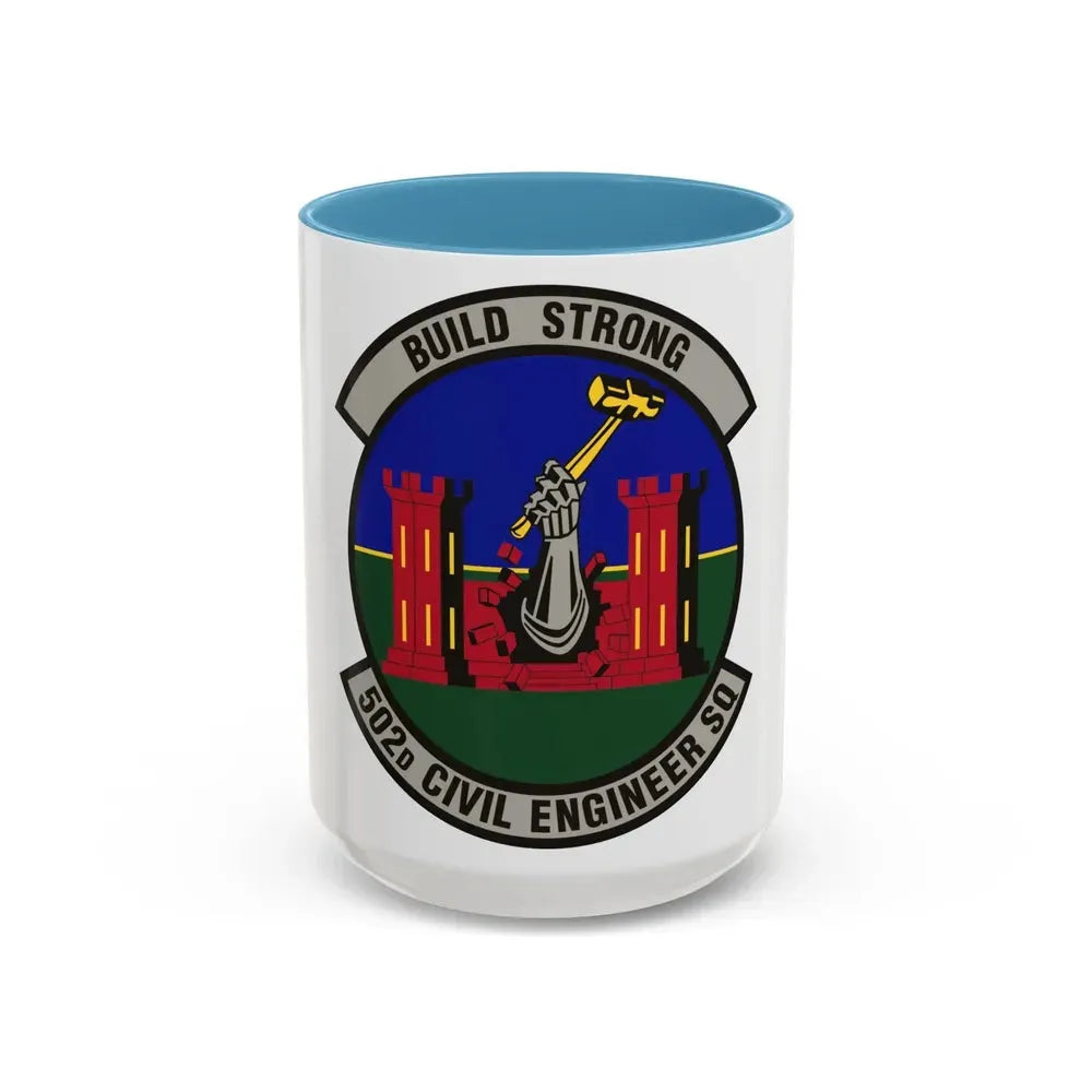 502d Civil Engineer Squadron (U.S. Air Force) Accent Coffee Mug 15oz Light Blue - Go Mug Yourself