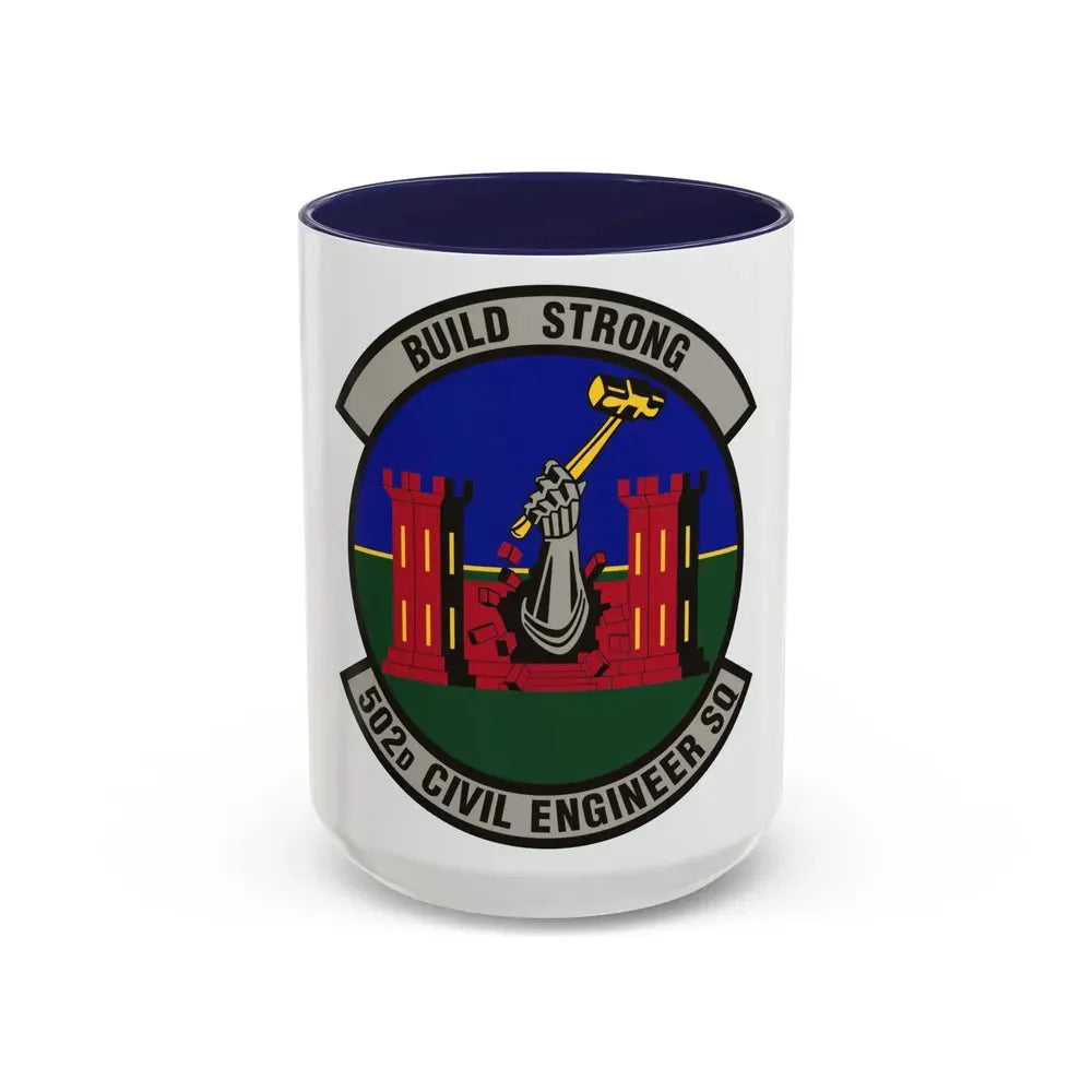 502d Civil Engineer Squadron (U.S. Air Force) Accent Coffee Mug 15oz Navy - Go Mug Yourself