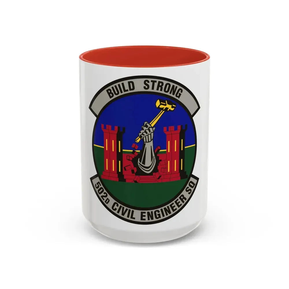 502d Civil Engineer Squadron (U.S. Air Force) Accent Coffee Mug 15oz Red - Go Mug Yourself