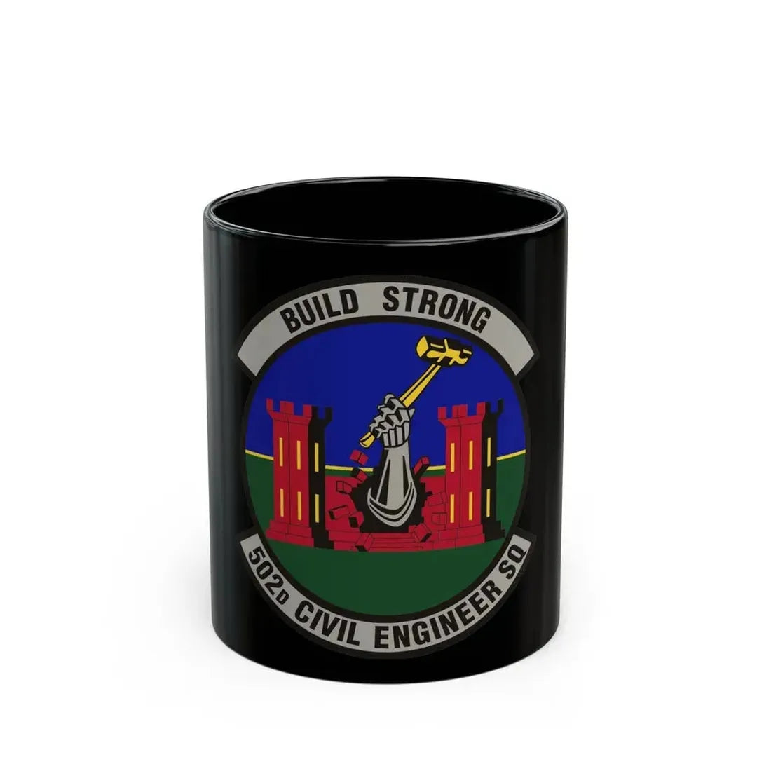 502d Civil Engineer Squadron (U.S. Air Force) Black Coffee Mug 11oz - Go Mug Yourself