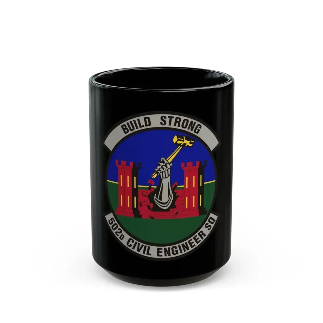 502d Civil Engineer Squadron (U.S. Air Force) Black Coffee Mug 15oz - Go Mug Yourself