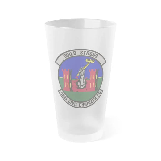 502d Civil Engineer Squadron (U.S. Air Force) Frosted Pint Glass 16oz 16oz Frosted - Go Mug Yourself