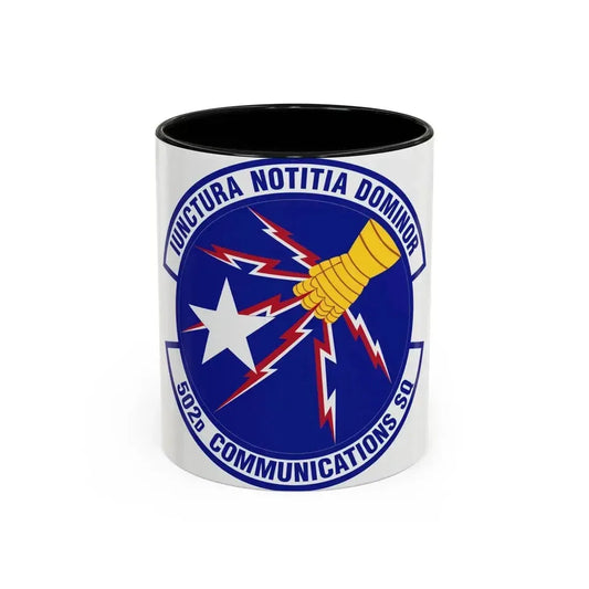 502d Communications Squadron (U.S. Air Force) Accent Coffee Mug 11oz Black - Go Mug Yourself