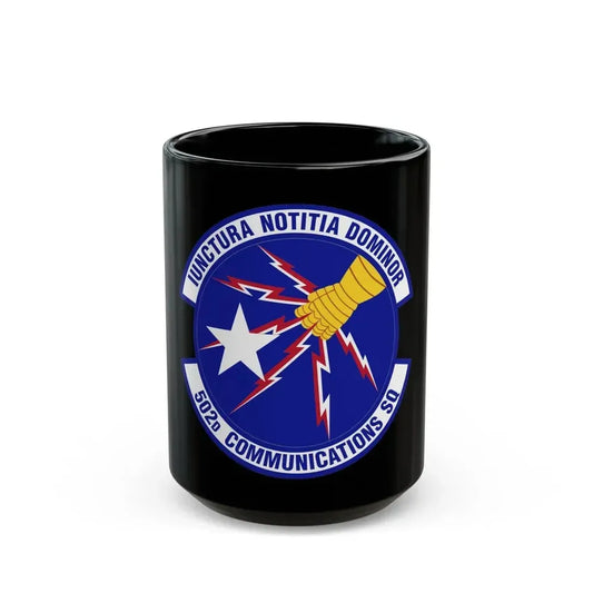502d Communications Squadron (U.S. Air Force) Black Coffee Mug 15oz - Go Mug Yourself