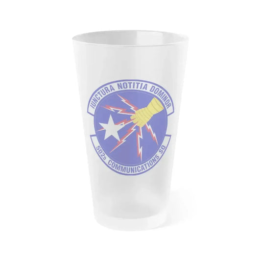 502d Communications Squadron (U.S. Air Force) Frosted Pint Glass 16oz 16oz Frosted - Go Mug Yourself