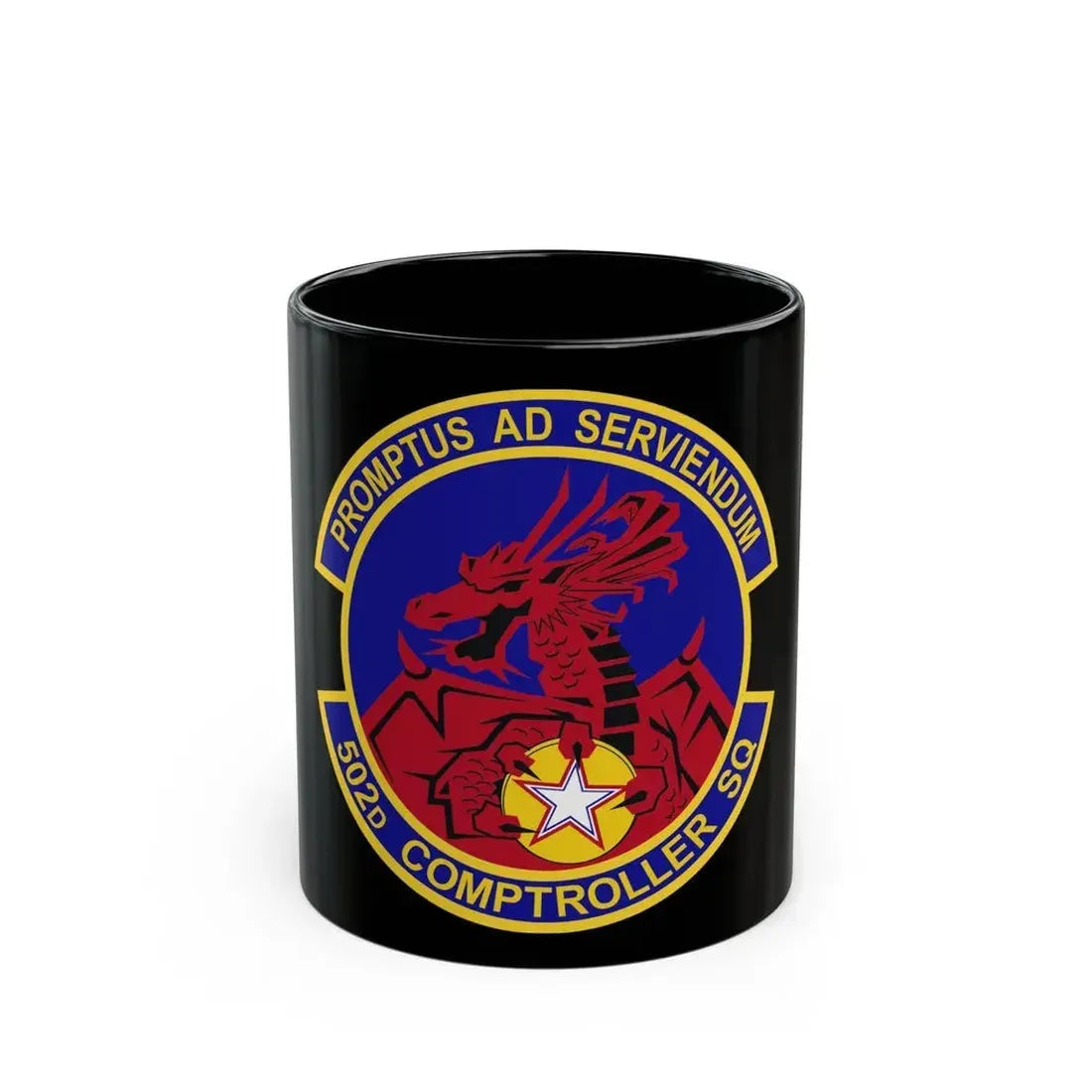 502d Comptroller Squadron (U.S. Air Force) Black Coffee Mug 11oz - Go Mug Yourself