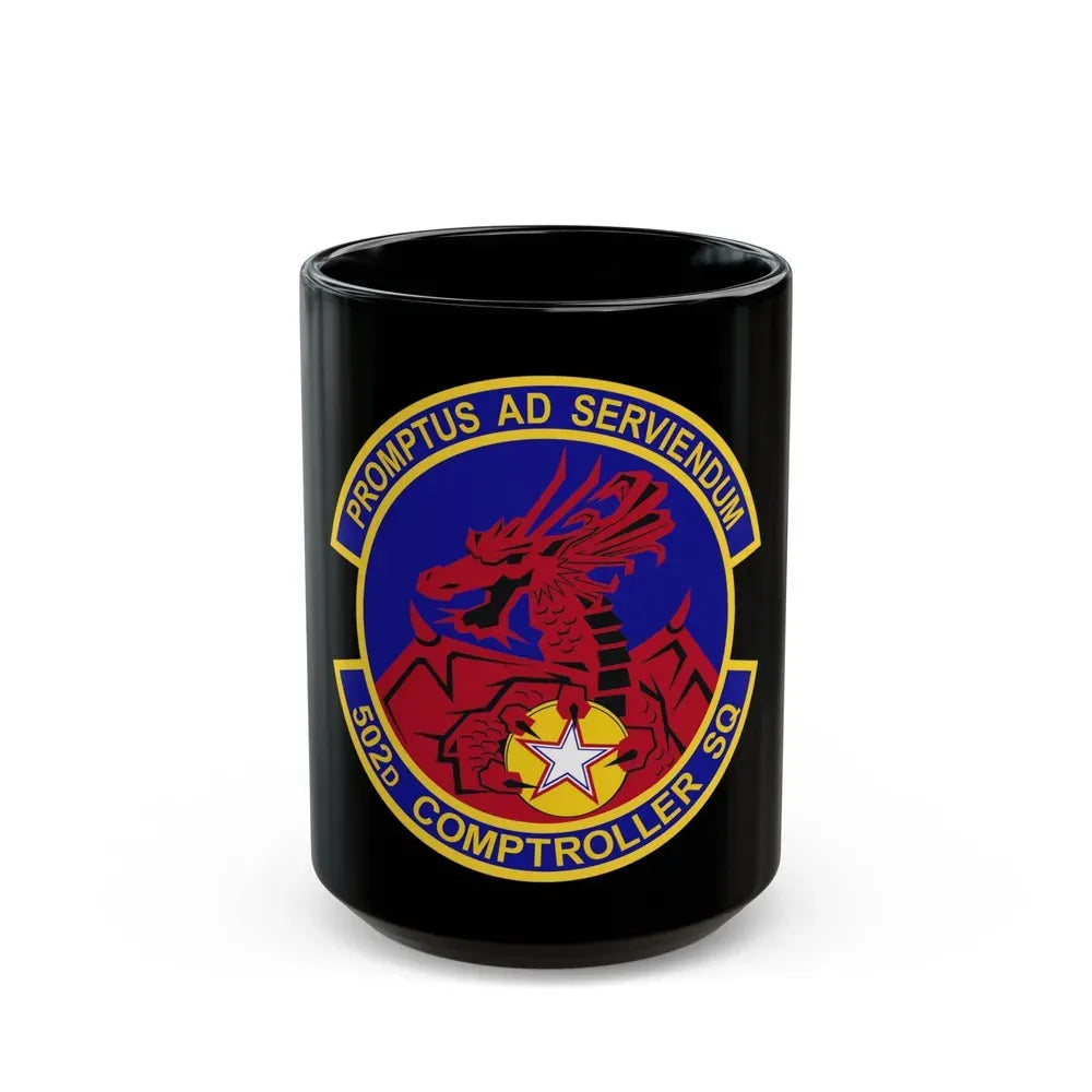 502d Comptroller Squadron (U.S. Air Force) Black Coffee Mug 15oz - Go Mug Yourself