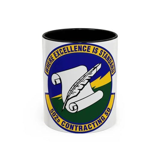 502d Contracting Squadron (U.S. Air Force) Accent Coffee Mug 11oz Black - Go Mug Yourself