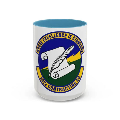 502d Contracting Squadron (U.S. Air Force) Accent Coffee Mug 15oz Light Blue - Go Mug Yourself