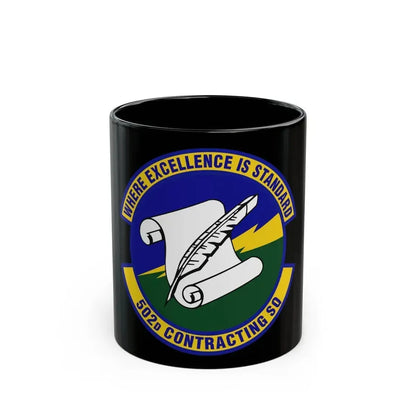 502d Contracting Squadron (U.S. Air Force) Black Coffee Mug 11oz - Go Mug Yourself