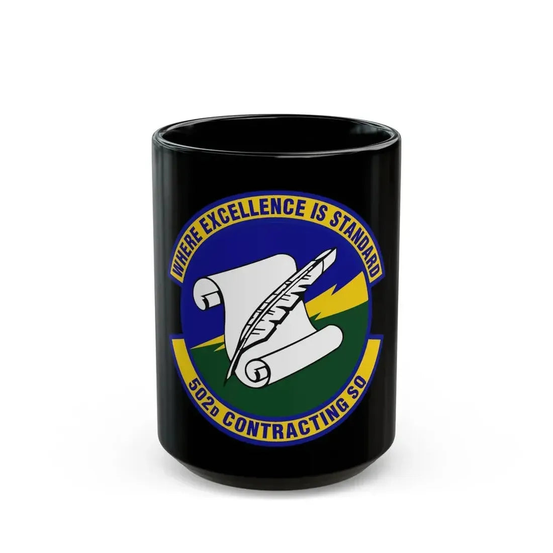 502d Contracting Squadron (U.S. Air Force) Black Coffee Mug 15oz - Go Mug Yourself