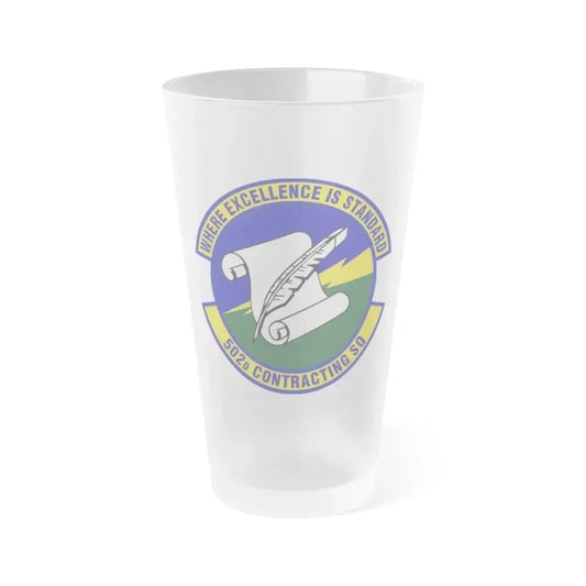 502d Contracting Squadron (U.S. Air Force) Frosted Pint Glass 16oz 16oz Frosted - Go Mug Yourself