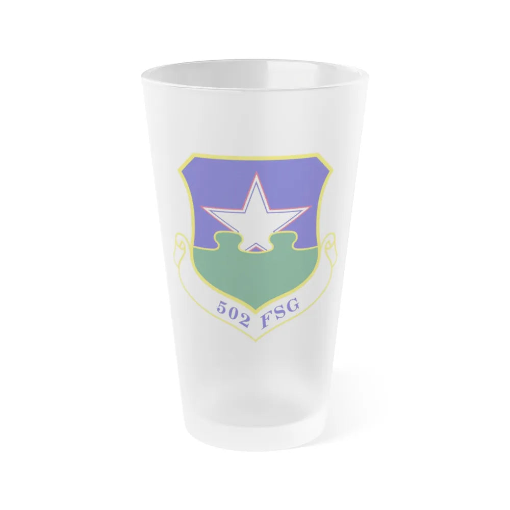 502d Force Support Group (U.S. Air Force) Frosted Pint Glass 16oz-Go Mug Yourself