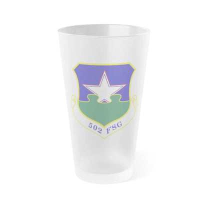 502d Force Support Group (U.S. Air Force) Frosted Pint Glass 16oz-Go Mug Yourself