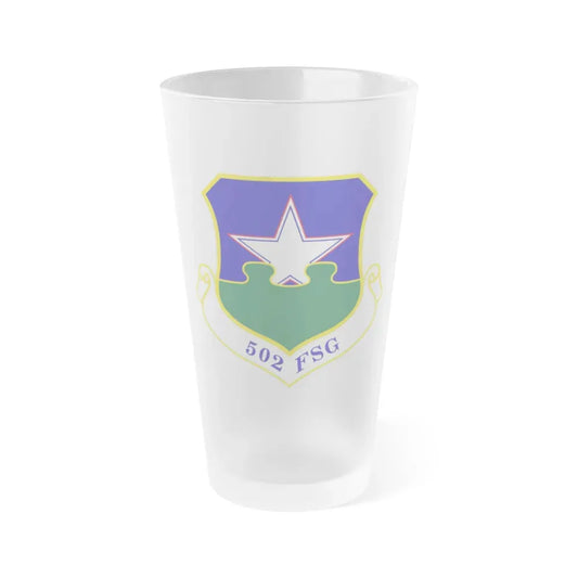 502d Force Support Group (U.S. Air Force) Frosted Pint Glass 16oz Default Title - Go Mug Yourself