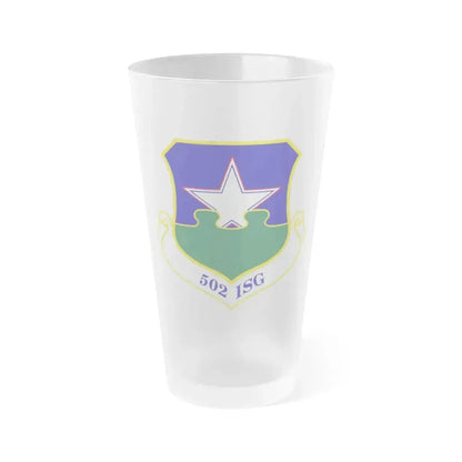 502d Installation Support Group (U.S. Air Force) Frosted Pint Glass 16oz 16oz Frosted - Go Mug Yourself