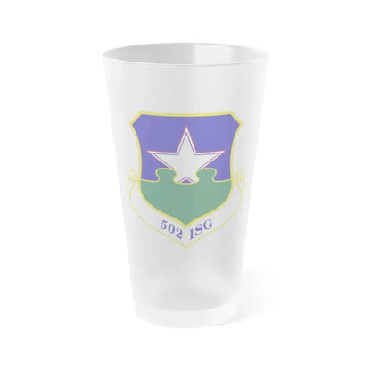 502d Installation Support Group (U.S. Air Force) Frosted Pint Glass 16oz 16oz Frosted - Go Mug Yourself