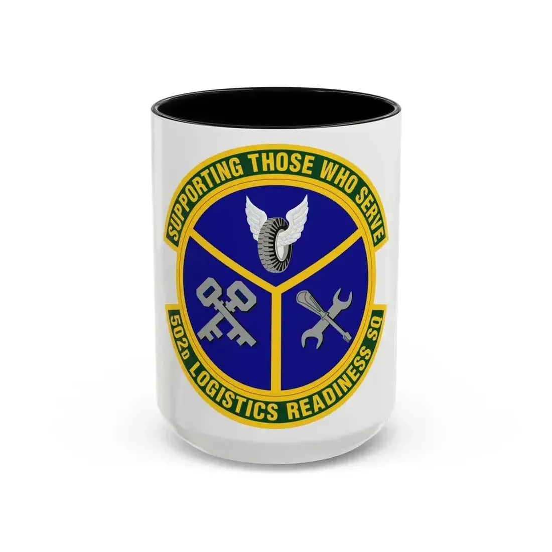 502d Logistics Readiness Squadron (U.S. Air Force) Accent Coffee Mug 15oz Black - Go Mug Yourself