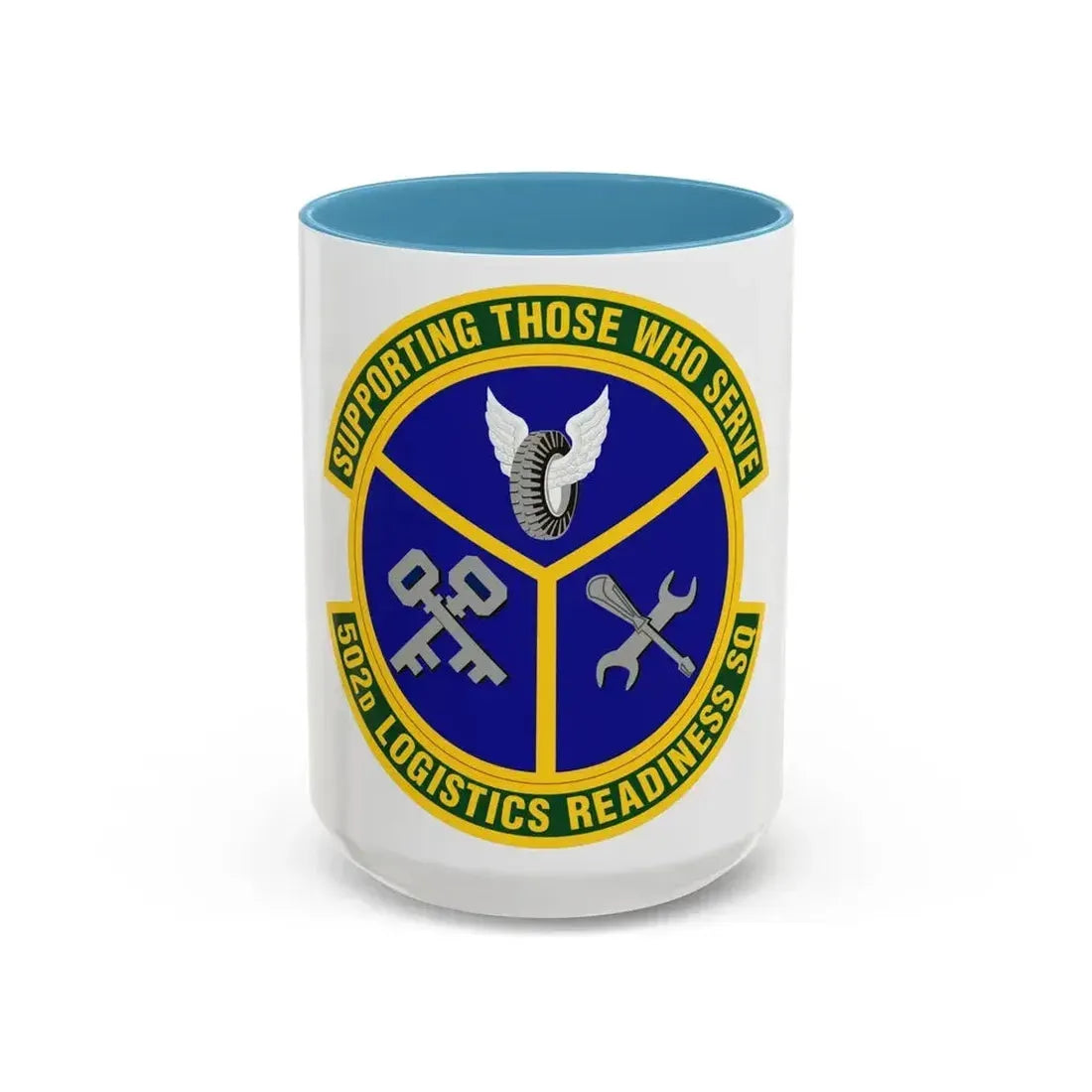 502d Logistics Readiness Squadron (U.S. Air Force) Accent Coffee Mug 15oz Light Blue - Go Mug Yourself