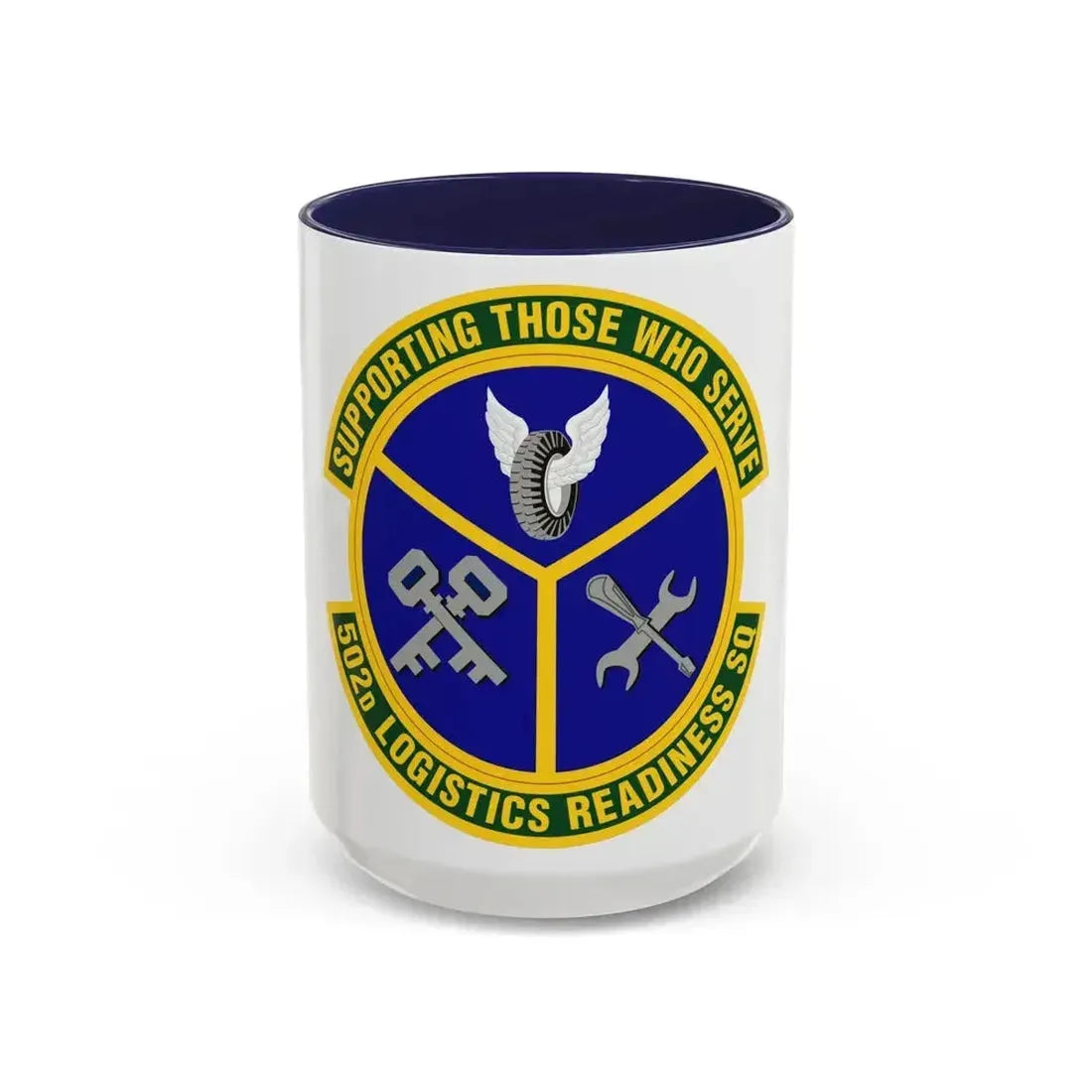 502d Logistics Readiness Squadron (U.S. Air Force) Accent Coffee Mug 15oz Navy - Go Mug Yourself