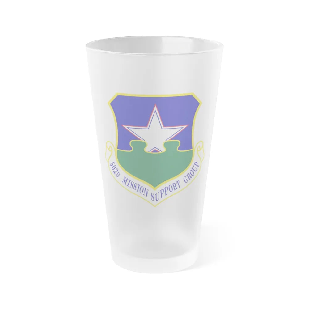 502d Mission Support Group (U.S. Air Force) Frosted Pint Glass 16oz-16oz-Frosted-Go Mug Yourself