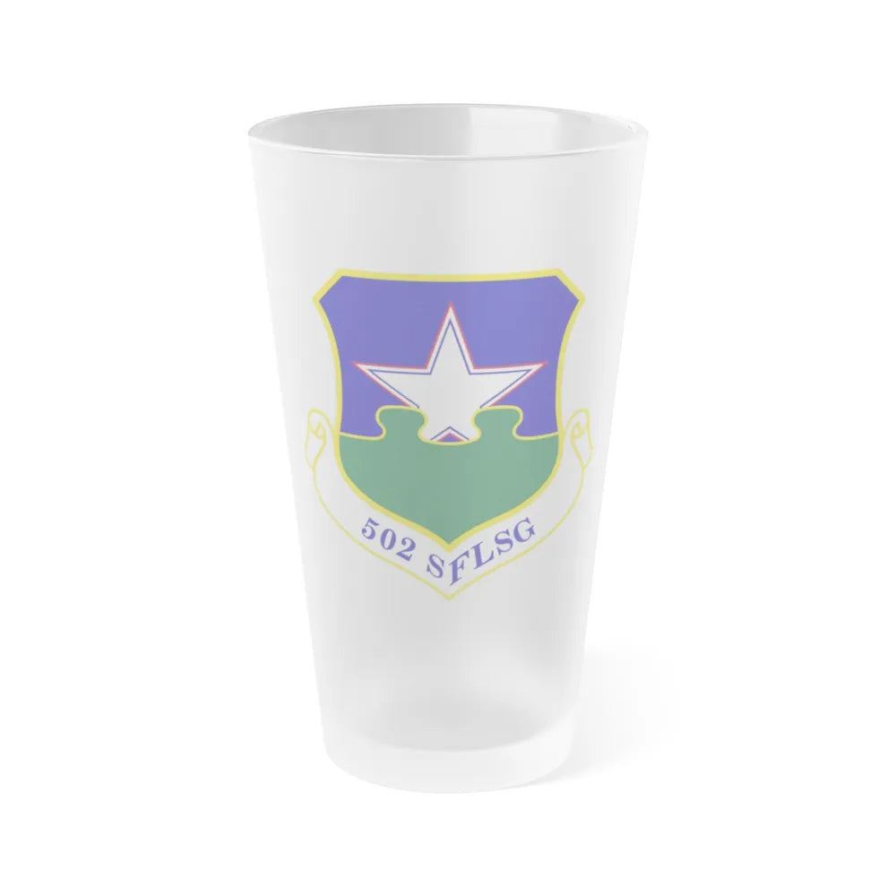 502d Security Forces and Logistics Support Group (U.S. Air Force) Frosted Pint Glass 16oz-16oz-Frosted-Go Mug Yourself