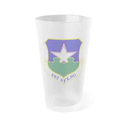 502d Security Forces and Logistics Support Group (U.S. Air Force) Frosted Pint Glass 16oz-16oz-Frosted-Go Mug Yourself