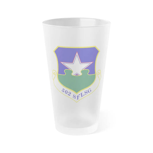 502d Security Forces and Logistics Support Group (U.S. Air Force) Frosted Pint Glass 16oz-16oz-Frosted-Go Mug Yourself