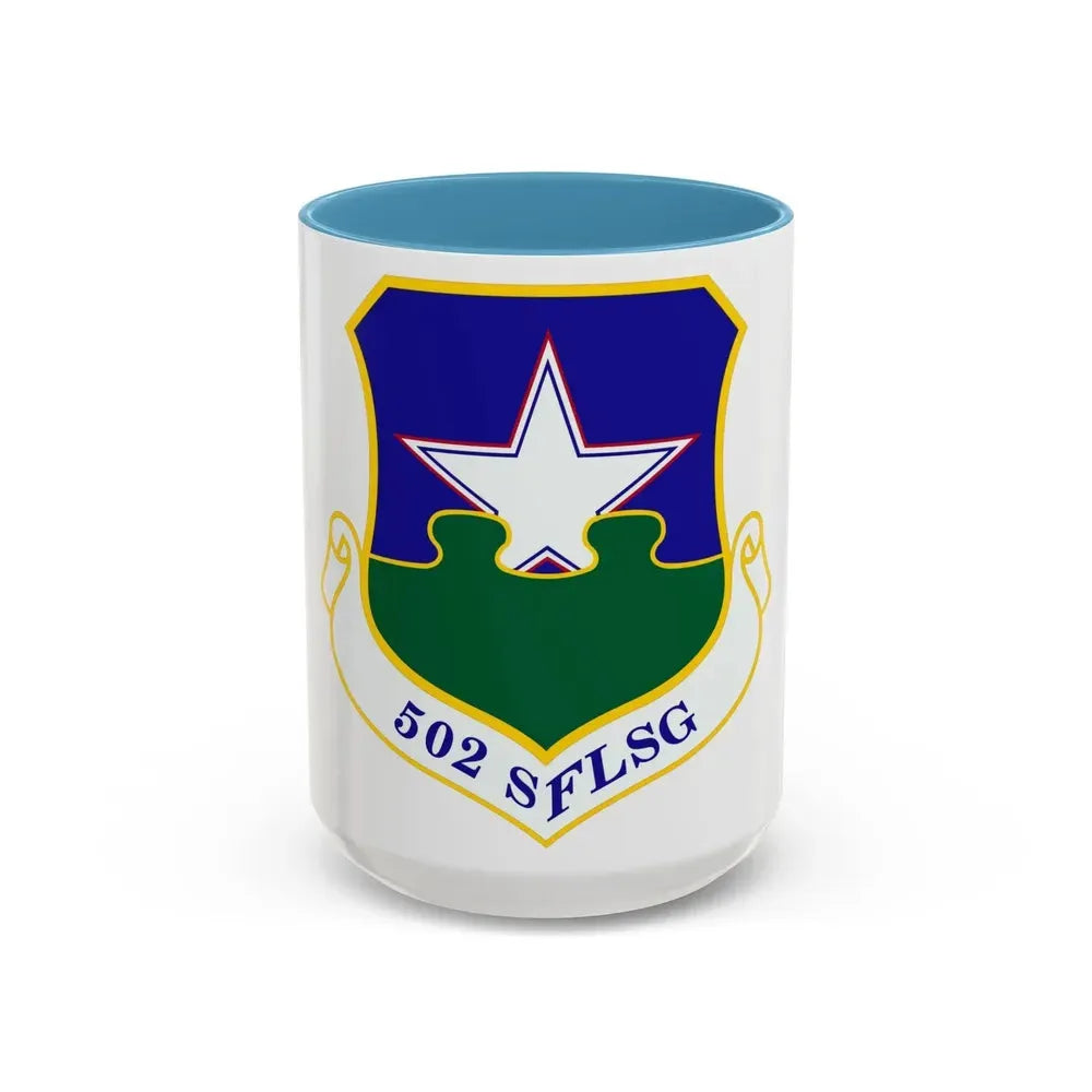 502d Security Forces and Logistics Support Group (U.S. Air Force) Accent Coffee Mug 15oz Light Blue - Go Mug Yourself