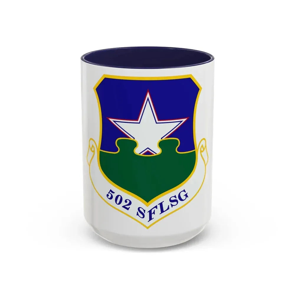 502d Security Forces and Logistics Support Group (U.S. Air Force) Accent Coffee Mug 15oz Navy - Go Mug Yourself