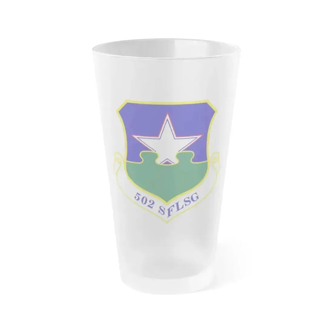 502d Security Forces and Logistics Support Group (U.S. Air Force) Frosted Pint Glass 16oz 16oz Frosted - Go Mug Yourself