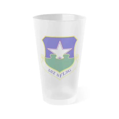 502d Security Forces and Logistics Support Group (U.S. Air Force) Frosted Pint Glass 16oz 16oz Frosted - Go Mug Yourself