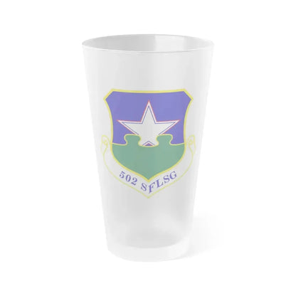 502d Security Forces and Logistics Support Group (U.S. Air Force) Frosted Pint Glass 16oz 16oz Frosted - Go Mug Yourself