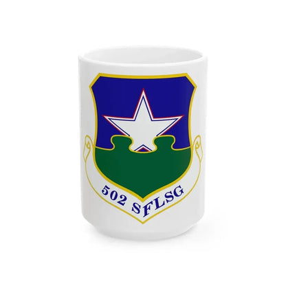 502d Security Forces and Logistics Support Group (U.S. Air Force) White Coffee Mug 15oz - Go Mug Yourself