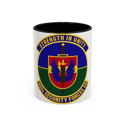 502d Security Forces Squadron (U.S. Air Force) Accent Coffee Mug 11oz Black - Go Mug Yourself