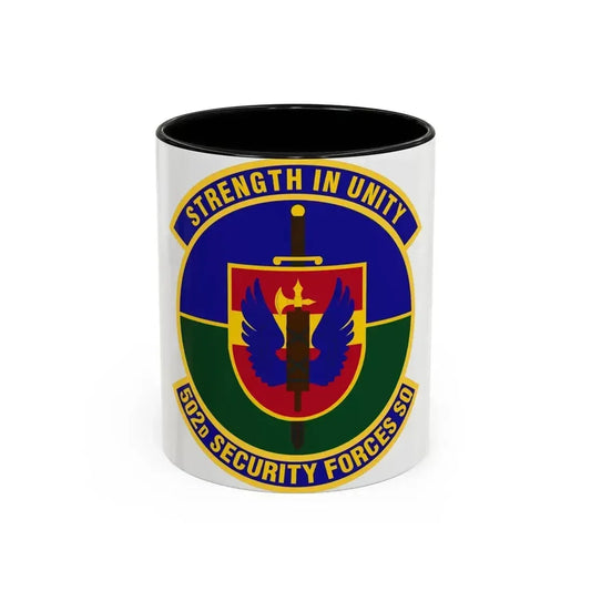 502d Security Forces Squadron (U.S. Air Force) Accent Coffee Mug 11oz Black - Go Mug Yourself