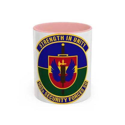 502d Security Forces Squadron (U.S. Air Force) Accent Coffee Mug 11oz Pink - Go Mug Yourself