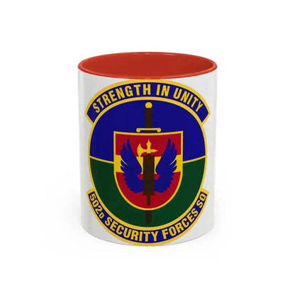 502d Security Forces Squadron (U.S. Air Force) Accent Coffee Mug 11oz Red - Go Mug Yourself