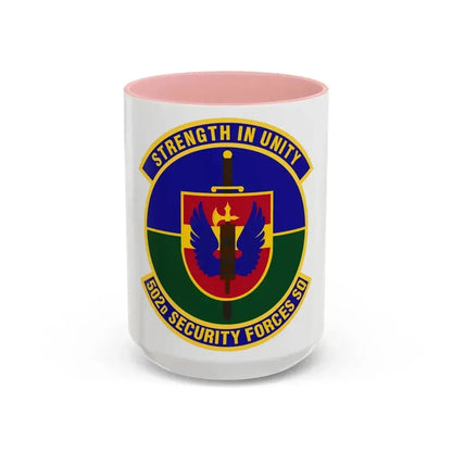 502d Security Forces Squadron (U.S. Air Force) Accent Coffee Mug 15oz Pink - Go Mug Yourself