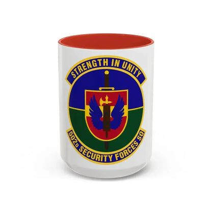 502d Security Forces Squadron (U.S. Air Force) Accent Coffee Mug 15oz Red - Go Mug Yourself