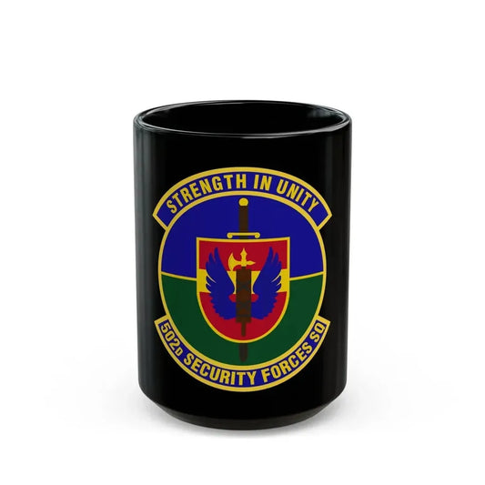 502d Security Forces Squadron (U.S. Air Force) Black Coffee Mug 15oz - Go Mug Yourself