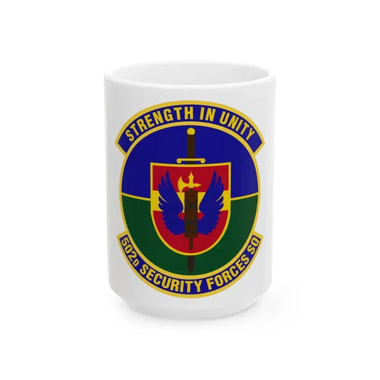 502d Security Forces Squadron (U.S. Air Force) White Coffee Mug 15oz - Go Mug Yourself