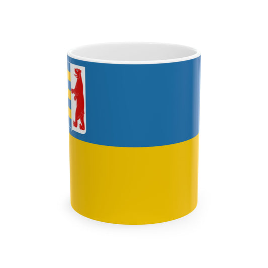 Drapeau de l'oblast de Transcarpatie, Ukraine - Tasse à café blanche